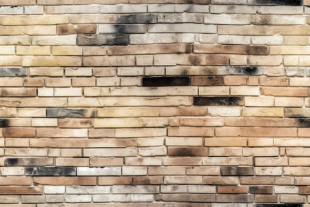 Old brick wall texture background for interior exterior decoration and industrial construction concept design. Generative AI.の素材