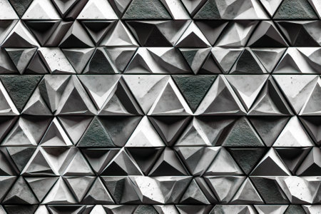 abstract background of silvery triangles. Generative AI.の素材