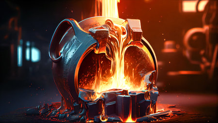foundry molten metal. Generative AI.の素材