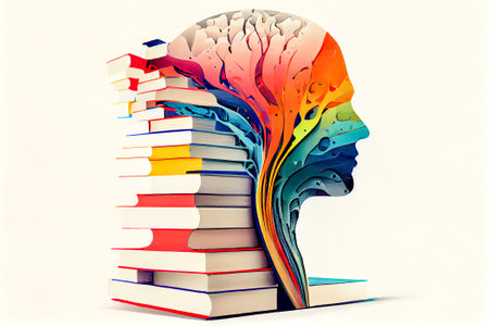 abstraction minimalism book and man. the acquisition of knowledge. Generative AI, Generative, AI.の素材