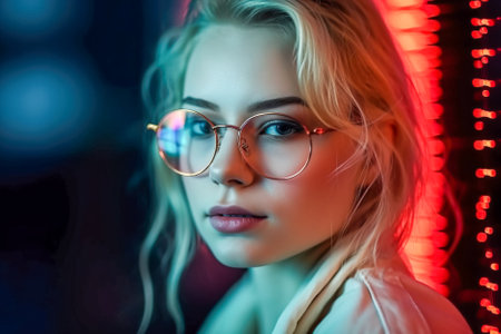 Portrait of a beautiful young mother with her little daughter at home. Generative AI.の素材