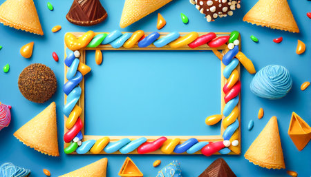 candy frame. Generative AI.の素材