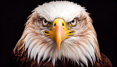 close-up of an eagle's head. Generative AI.の素材