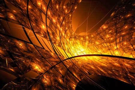 abstract fractal. Fractal art background for creative design. Generative AI.の素材