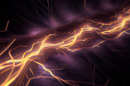 abstract electrical background. discharge energy of lightning. Generative AI.の素材