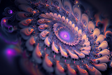 3d abstraction fractal. Generative AI.の素材