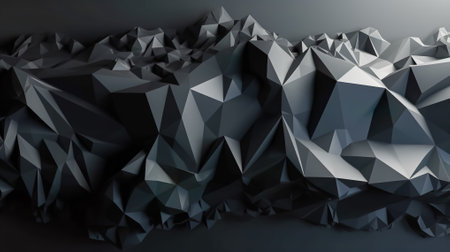 Abstract 3d low poly background. Futuristic polygonal design. Generative AI.の素材