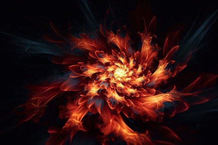 abstract fractal. Fractal art background for creative design. Generative AI.の写真素材