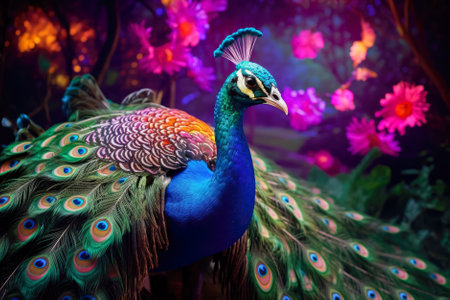 fabulous peacock close-up.の素材