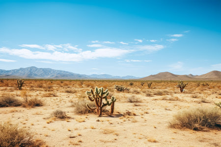 desert landscape with cactus.の素材