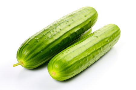 Cucumbers isolated on white backgroundの写真素材
