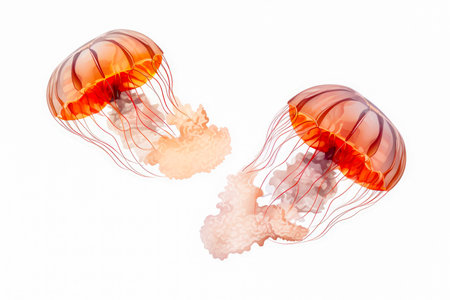 jellyfish on a white backgroundの素材