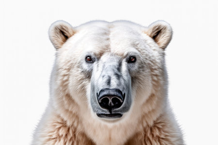 Portrait of a polar bear on a white background. polar bearの素材