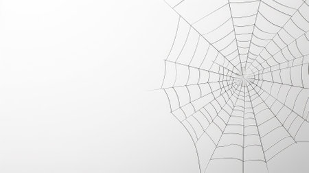 Spider web on white background. Halloween conceptの素材