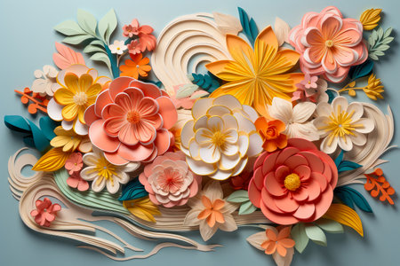 Abstract background made of colorful paper circlesの写真素材