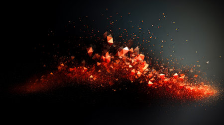 futuristic reverse geometric red background.の素材