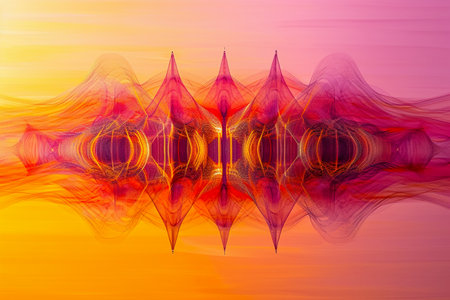 abstract art of a sound wave.の素材