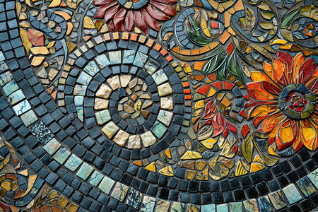 breathtaking mosaic of tiles comes together to form a stunning work of art.の素材