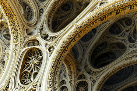 fractal with self-similar shapes and details.の素材