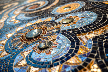breathtaking mosaic of tiles comes together to form a stunning work of art.の素材