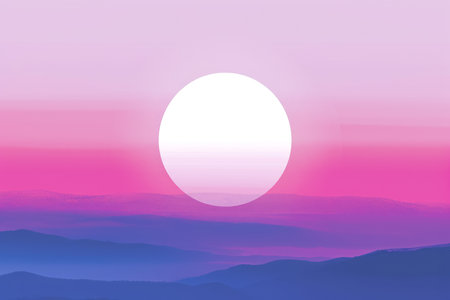 background with a gradient of pink and purple, with a white circle in the center.の素材