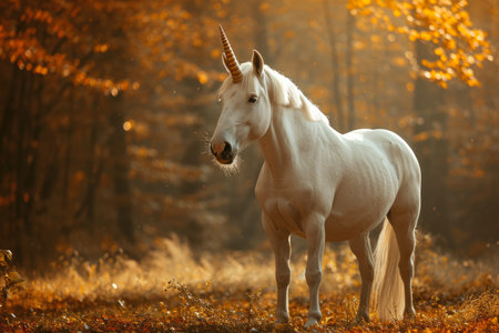 A unicorn with a horn and a magic.の素材