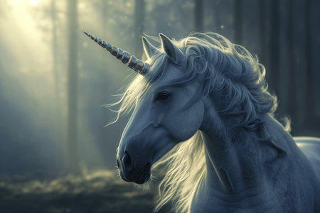 A unicorn with a horn and a magic.の素材