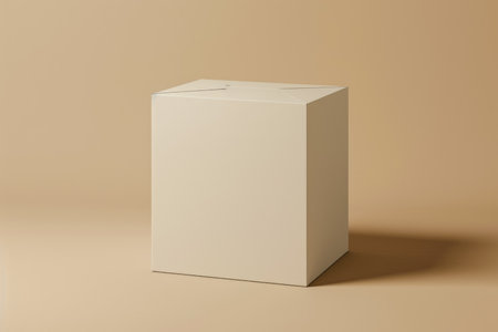 box with a white color and a cardboard shape and a package overlay on the topの素材