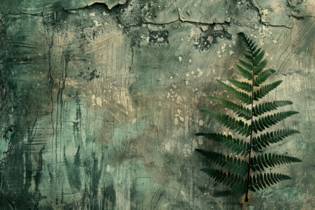 A fern with a green color and a frond and a professional overlay on the ancientの素材