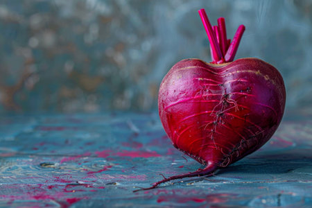 A beetroot with a heart shapeの素材