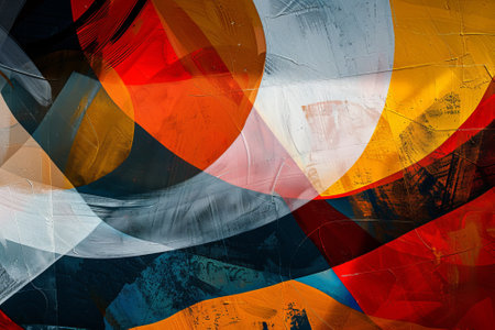 An abstract background that captures the spirit of Italy. The image features a blend of bold colors and dynamic shapesの素材