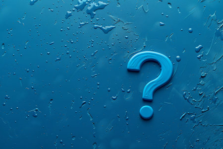 A blue background with a blue question mark on it. The blue background is a color that is often associated with calmness and tranquilityの素材