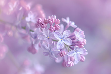 A close up of a purple and blue flower with a purple background. The flower is in full bloom and the colors are vibrant. Scene is peaceful and serene, as the flower is the main focusの素材