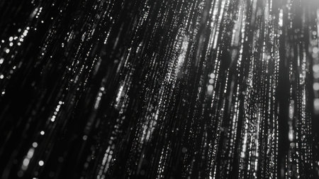 Bright light rays descend in a mesmerizing pattern against a dark backdrop, evoking a sense of wonder and tranquility at nighttime.の素材