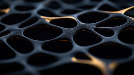 A black and orange abstract image of a web-like structure. The image is a representation of the intricate and complex nature of the human body. The black and orange colors evoke a sense of mysteryの素材