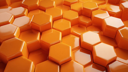 Colorful hexagons form a striking pattern creating a dynamic visual experience filled with energy.の素材