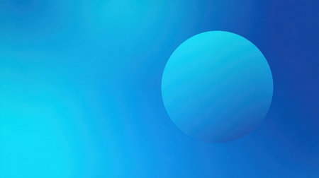 A smooth blue sphere hovers in a tranquil gradient background evoking peace and serenity.の素材