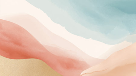 Gentle colors flow together evoking calmness and serenity in an abstract coastal scene.の素材