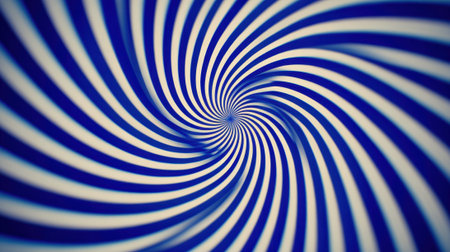 Swirling blue and white stripes form a captivating spiral drawing the viewer into a hypnotic pattern.の素材
