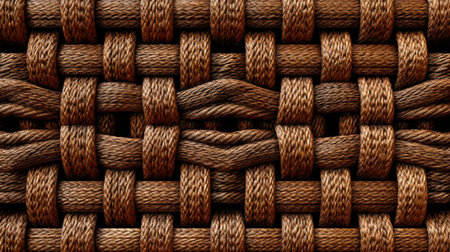 The artwork displays a captivating woven pattern characterized by deep brown fibers that blend seamlessly.の素材