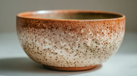 Crafted with care this pottery bowl shines with beautiful textures and warm earthy shades under gentle light.の素材