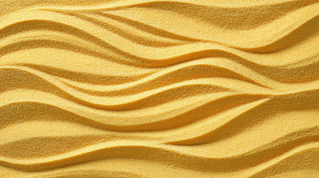 The fine yellow sand forms gentle waves, creating a calm and soothing texture that invites relaxation. This scene captures the beauty of natural patterns in sandy terrain.の素材