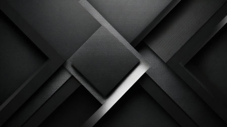 The artwork features a series of overlapping black geometric shapes and patterns, creating a distinctive visual texture suitable for various design applications.の素材