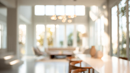 A spacious living room bathed in natural light showcases modern decor, including large windows, stylish furniture, and a cozy atmosphere ideal for relaxation or gatherings.の素材