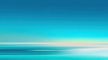 A calm seascape is captured during twilight. The sky and water blend in shades of blue, creating a peaceful atmosphere with soft waves lapping at the shore.の素材