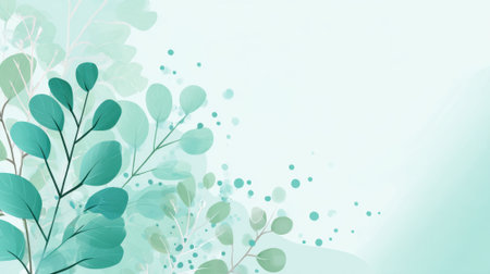 Delicate green leaves create a calming atmosphere evoking a sense of tranquility and growth.の素材