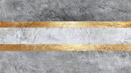 A textured surface combines gray stone with smooth golden stripes. This artistic design creates a modern and elegant backdrop ideal for various creative projects.の素材