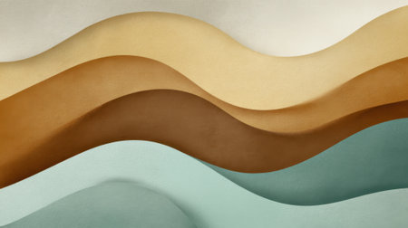 Curving lines in warm and cool tones flow together forming an eye catching visual delight.の素材