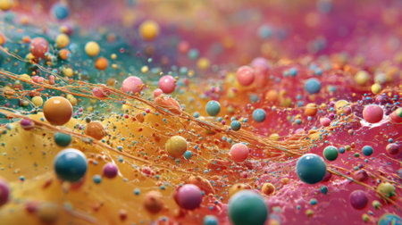 Vivid patterns and colors blend together creating a mesmerizing scene filled with texture and energy.の素材