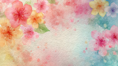 Delicate floral patterns blend in gentle colors creating a dreamy and peaceful ambiance.の素材